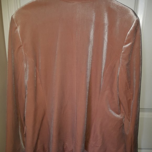 Womans blush coloured velvet blazer - Picture 2 of 5